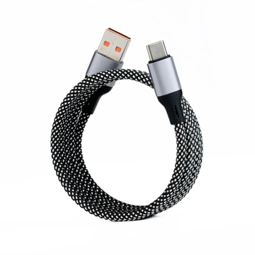 磁吸收納編織充電線 USB-A 對 Type C 1M